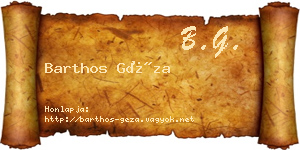 Barthos Géza névjegykártya