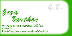 geza barthos business card